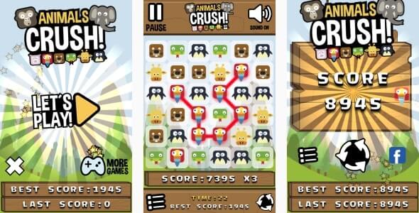 Animals Crush Match3 HTML5 Game