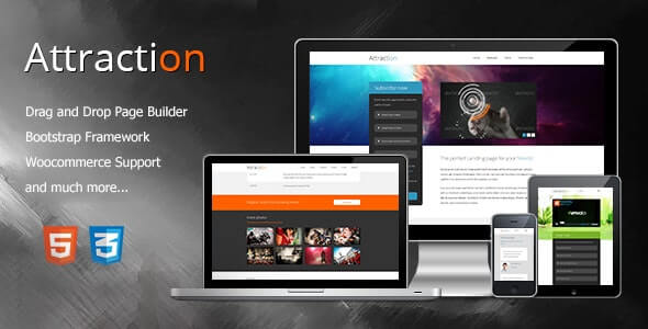 Attraction Wordpress Landing Page
