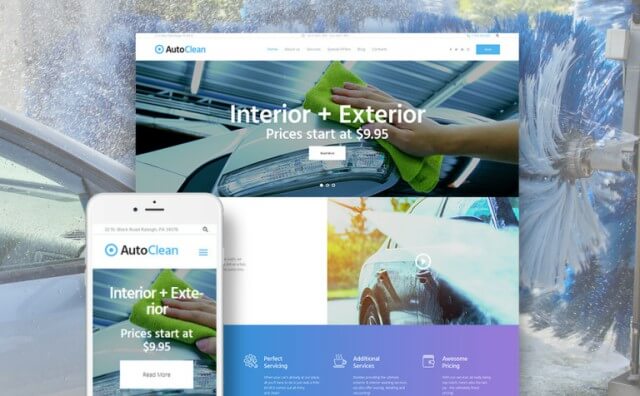 AutoClean Car Wash Car Repair WordPress Theme