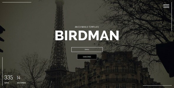 Birdman Responsive Coming Soon Page