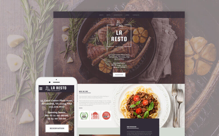 Cafe and Restaurant Responsive Website Template