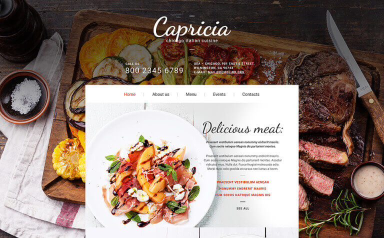 Cafe and Restaurant Website Template