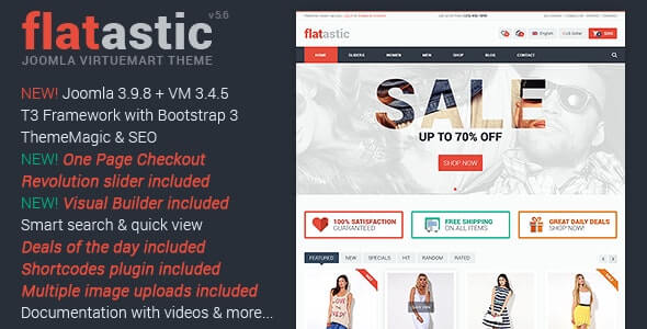 Flatastic Responsive Multipurpose VirtueMart Theme