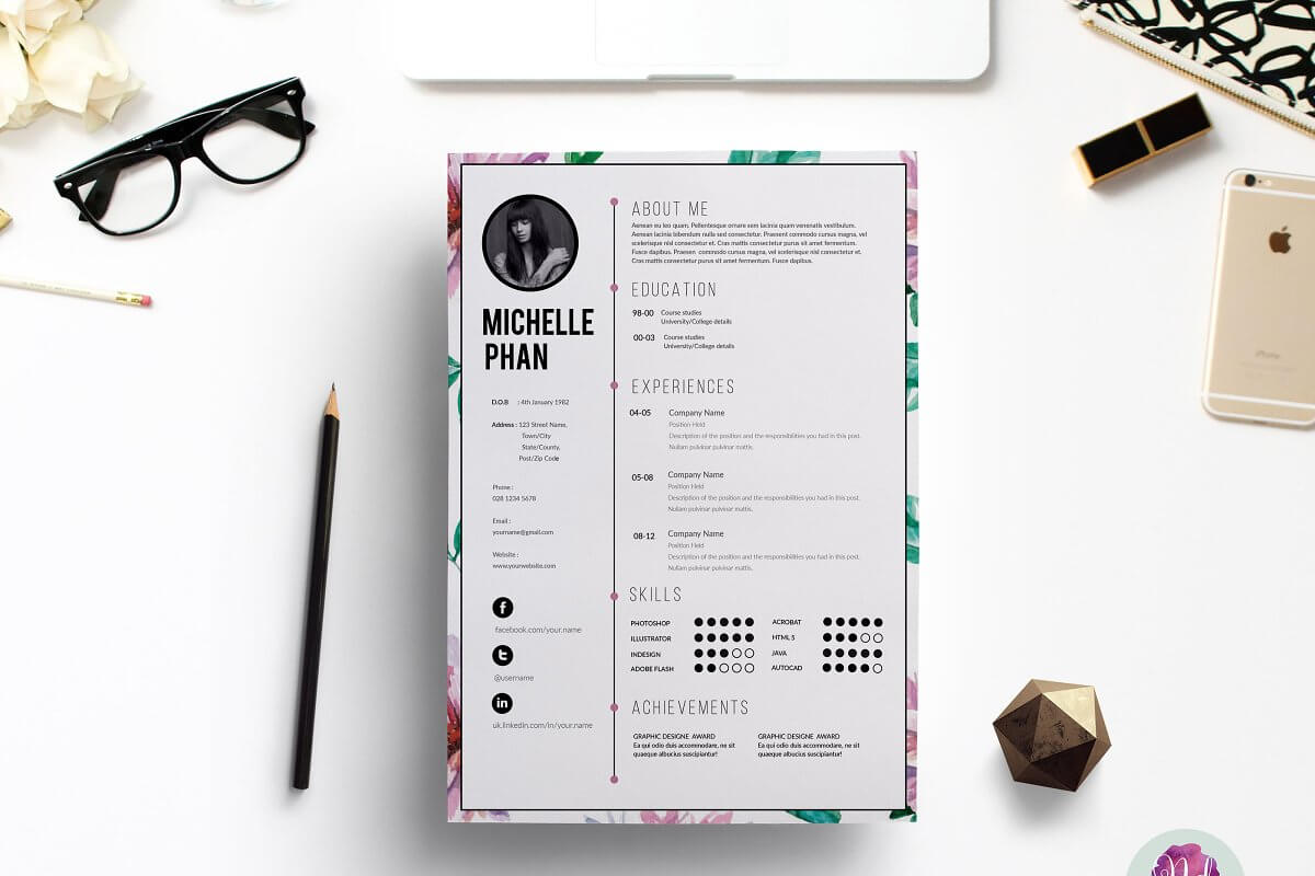 Floral CV template