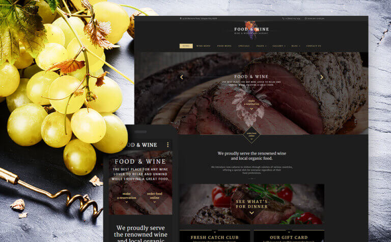 Food Wine Website Template