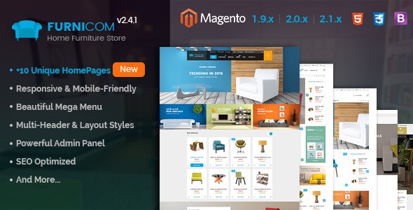 Furnicom Responsive Magento 2 and 1.9 Furniture Theme