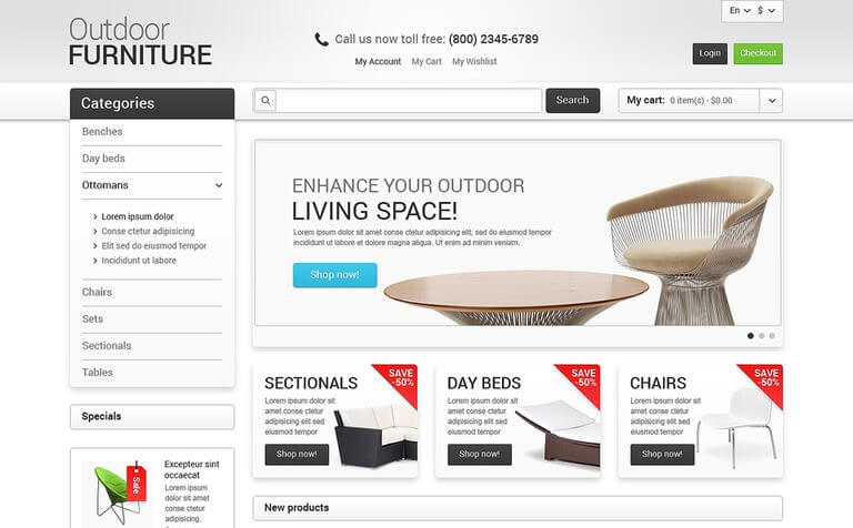 Furniture for Your Garden Magento Theme