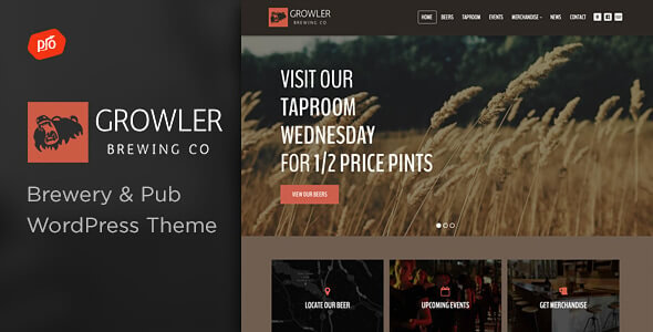 Growler Brewery WordPress Theme