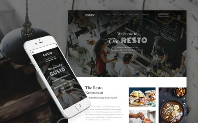 Gusto Cafe Restaurant WordPress Theme