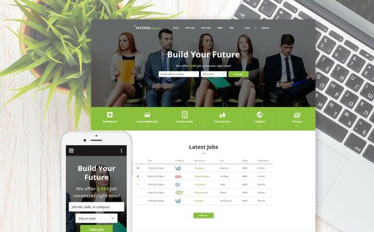 INTENSE Job Board Website Template