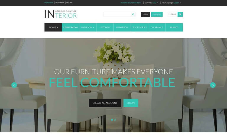 Interior Furniture Responsive Magento Theme