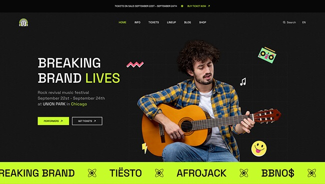 Joomla template JA festival