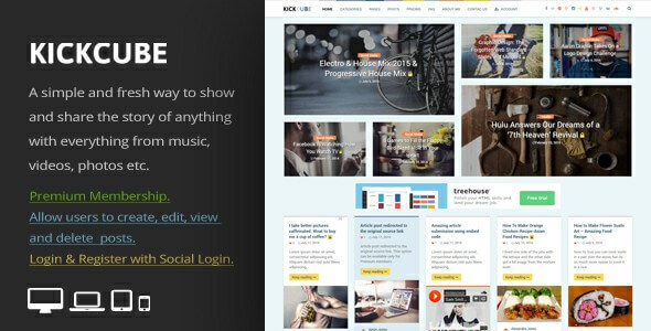 KICKCUBE Membership User Content Sharing Theme
