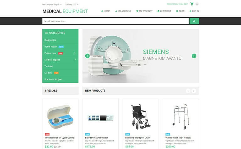 Medical Stuff Store Magento Theme