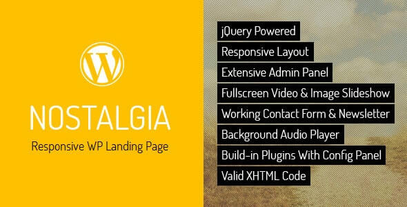 Nostalgia Responsive WordPress Landing Page