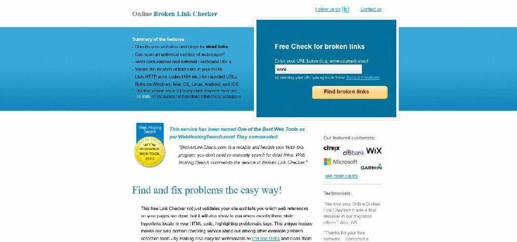 Overview.Online Broken Link Checker