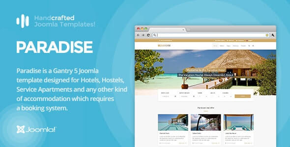 Paradise Gantry 5 Travel Hotel Booking Joomla Template