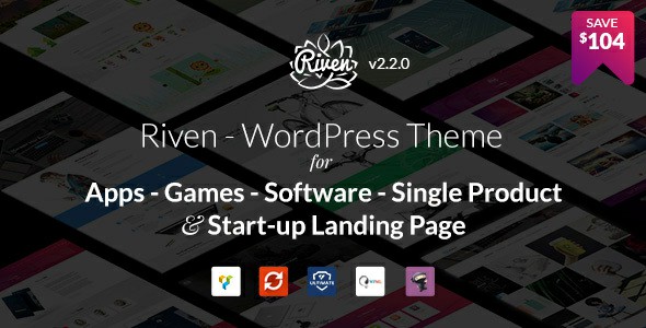 Riven WordPress Theme for App Game Single Product Landing Page