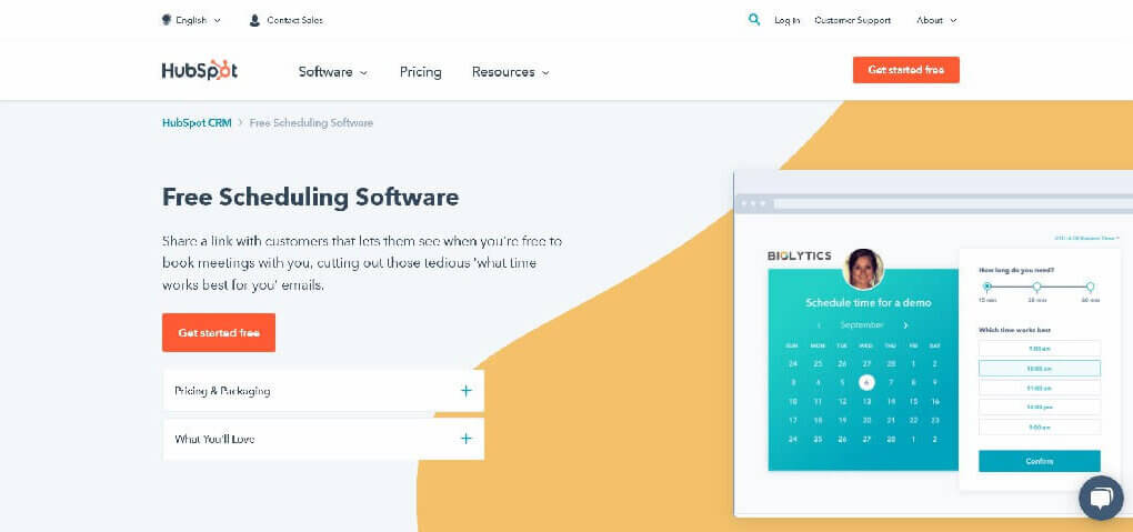 Screenshot Hubspot Meetings