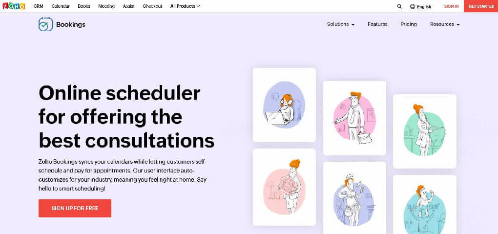 Screenshot Zoho Bookings