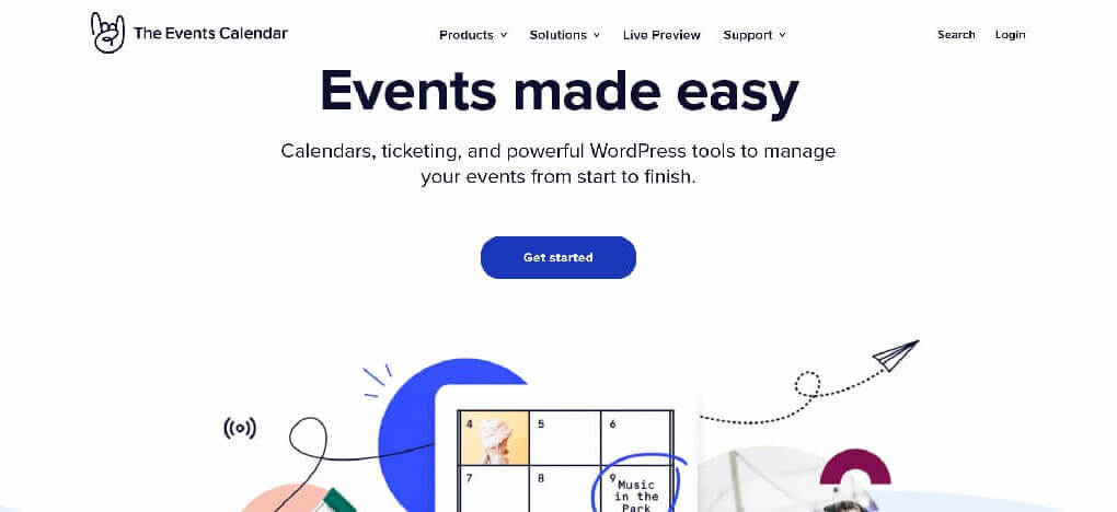 The events calendar