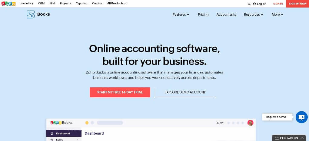 Zoho books.overview