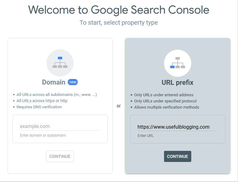 add blogger to search console