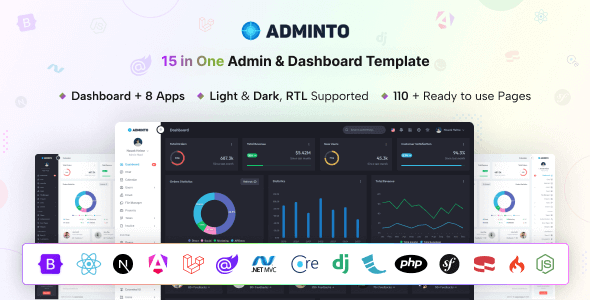 Adminto Multipurpose Admin Dashboard Template