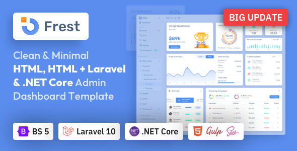 Frest Laravel Admin Dashboard Template