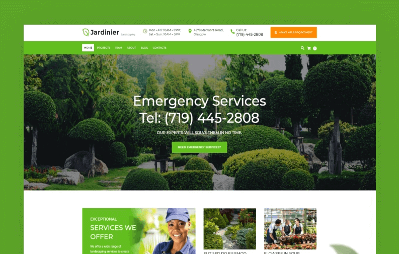 Jardinier Landscaping Services WordPress Theme