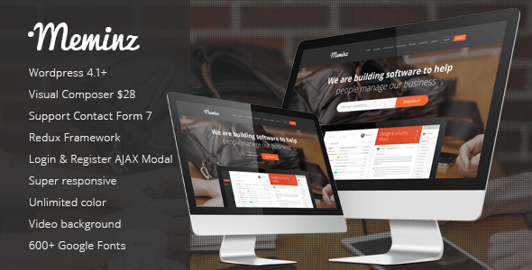 Meminz - Landing Page WordPress Theme