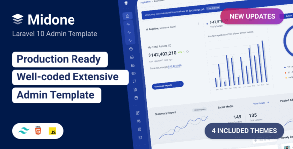 Midone Laravel 11 Admin Dashboard Template