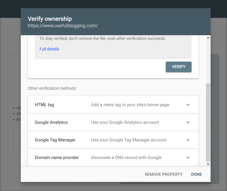 vefiry blog ownership