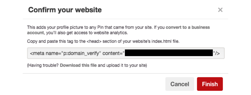 Verify Your Website