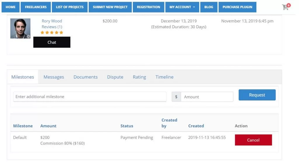 Create Project Milestones Freelancer Marketplace Plugin