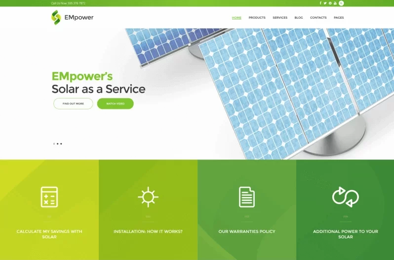 EMpower Solar Renewable Energy WordPress Theme