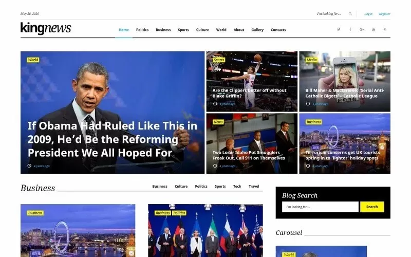 KingNews Magazine News Portal Blog WordPress Theme